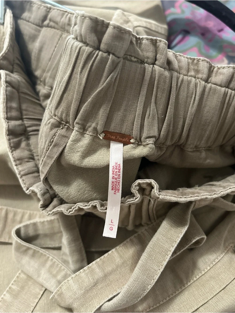 Free People Harem High Waist Cargo Pants - Taupe